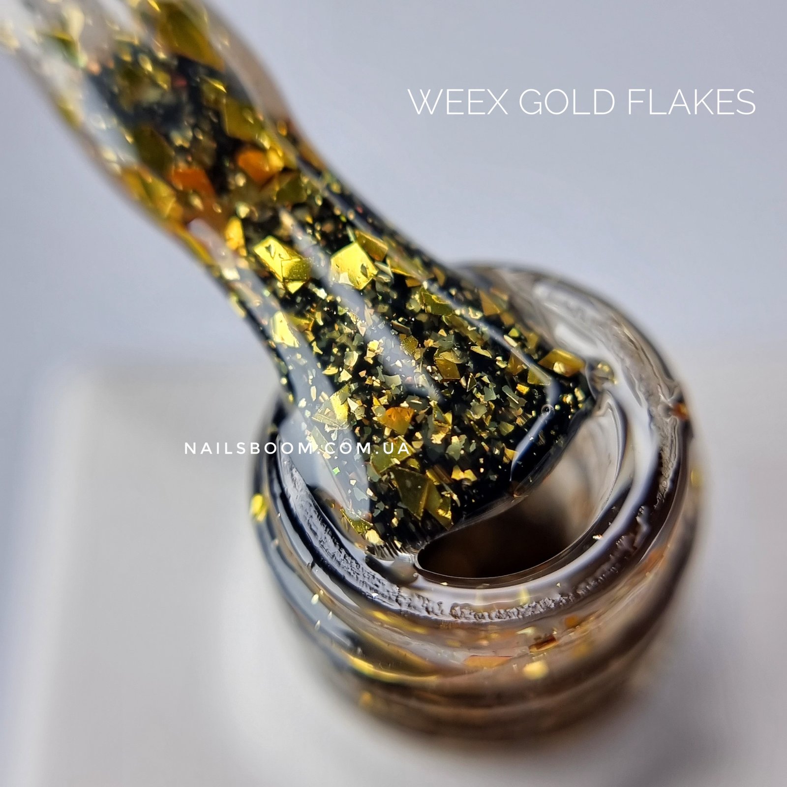Гель-лак з блискітками WEEX Gold Flakes, 11 мл