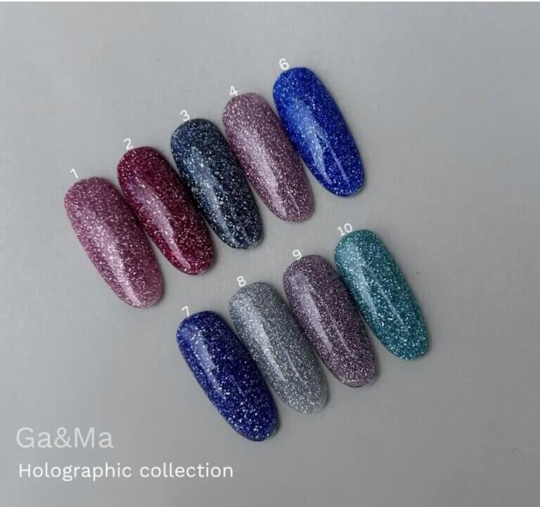 Світловідбиваючий гель-лак GA&MA Holographic 008, 10 мл