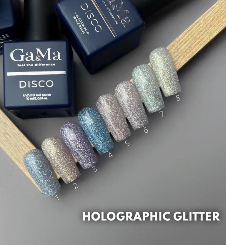 Світловідбиваючий гель-лак GA&MA Holographic glitter 001, 10 мл