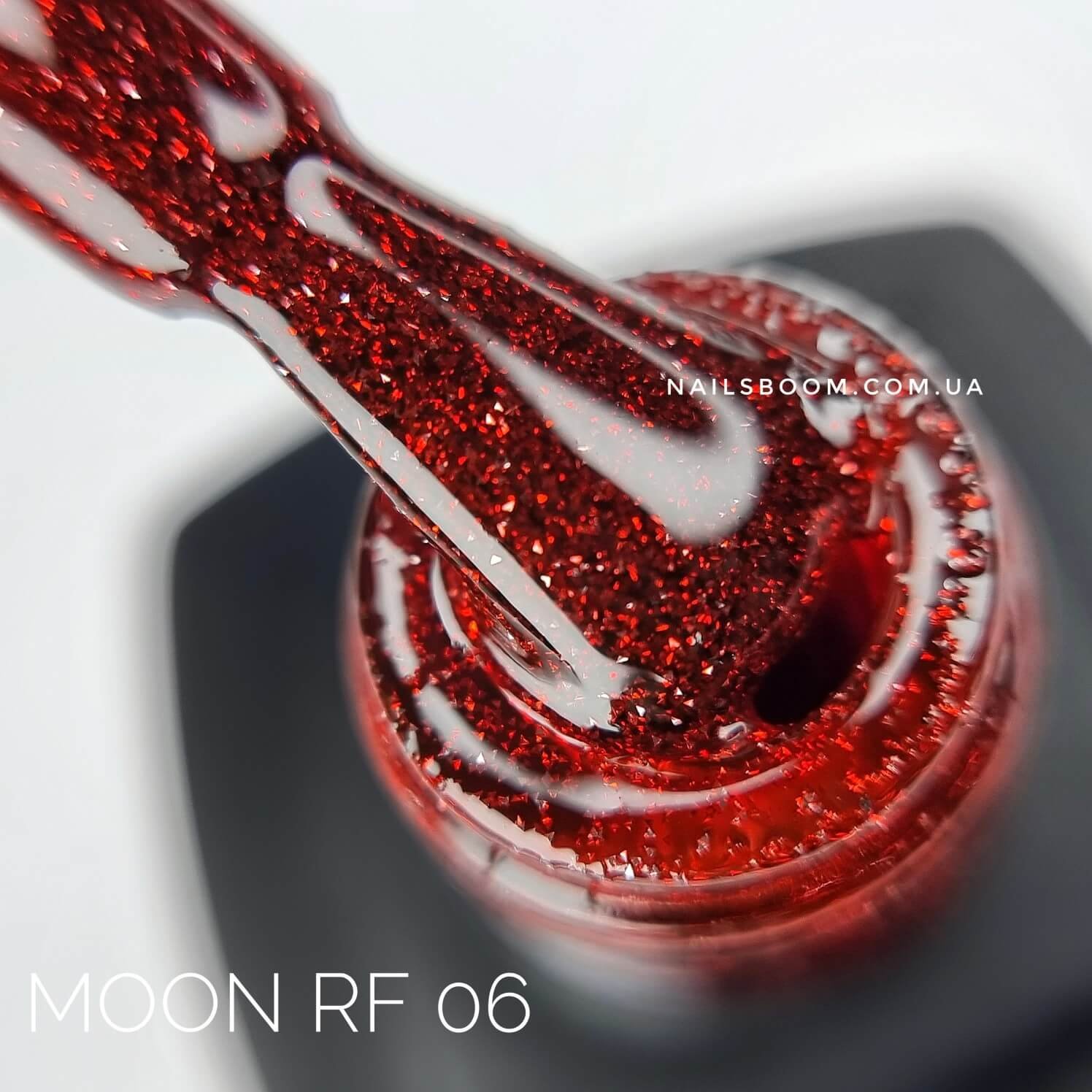 Світловідбиваючий гель-лак Moon Full Disco Red Flashing RF06, 8 мл