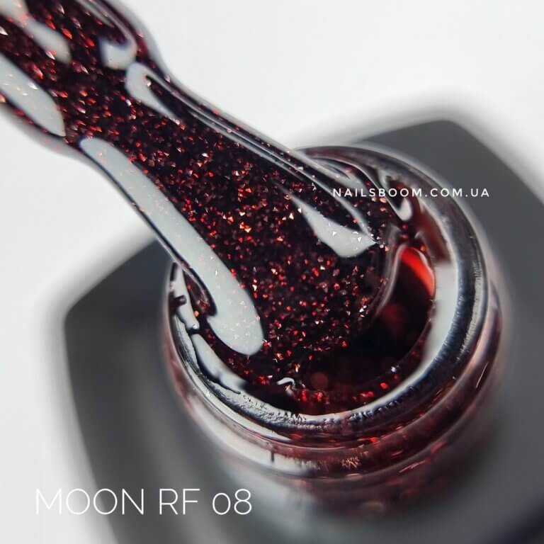 Світловідбиваючий гель-лак Moon Full Disco Red Flashing RF08, 8 мл