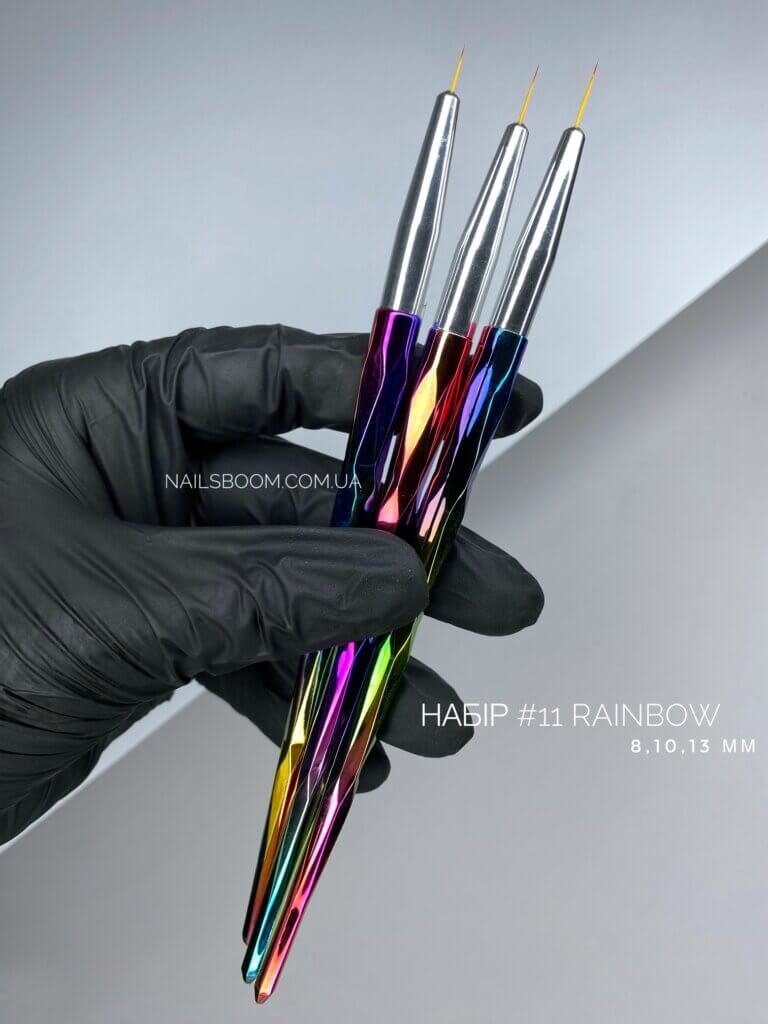 Набір пензликів для малювання №11 Rainbow 3 шт, 8,10,13 мм