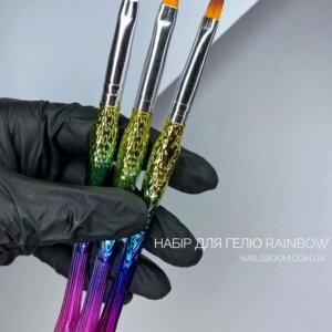 Набір пензликів для гелю Rainbow 3 шт