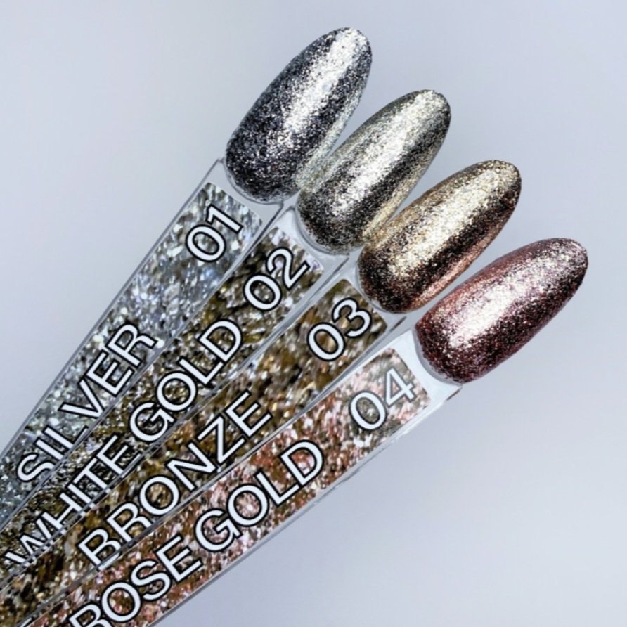 Гель для дизайну D.I.S Nails Gel Shine 01 silver, 5 мл