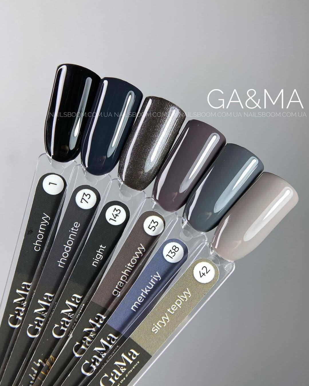 Гель-лак GA&MA Basic collection 001 чорний, 15 мл