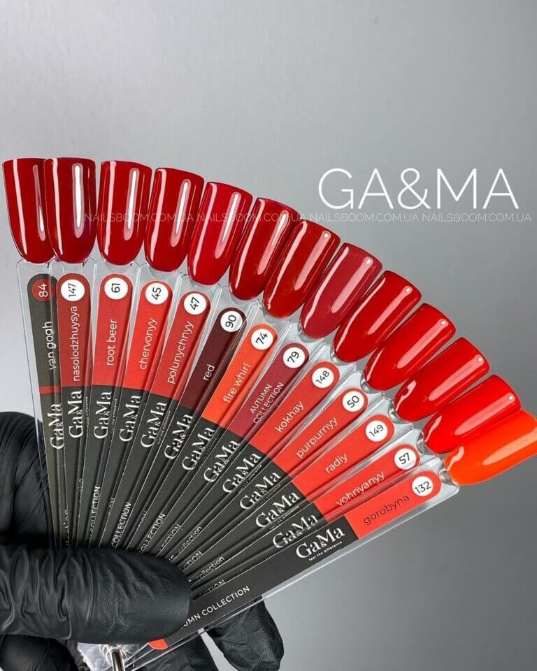 Гель-лак GA&MA Night collection 090 Red, 10 мл