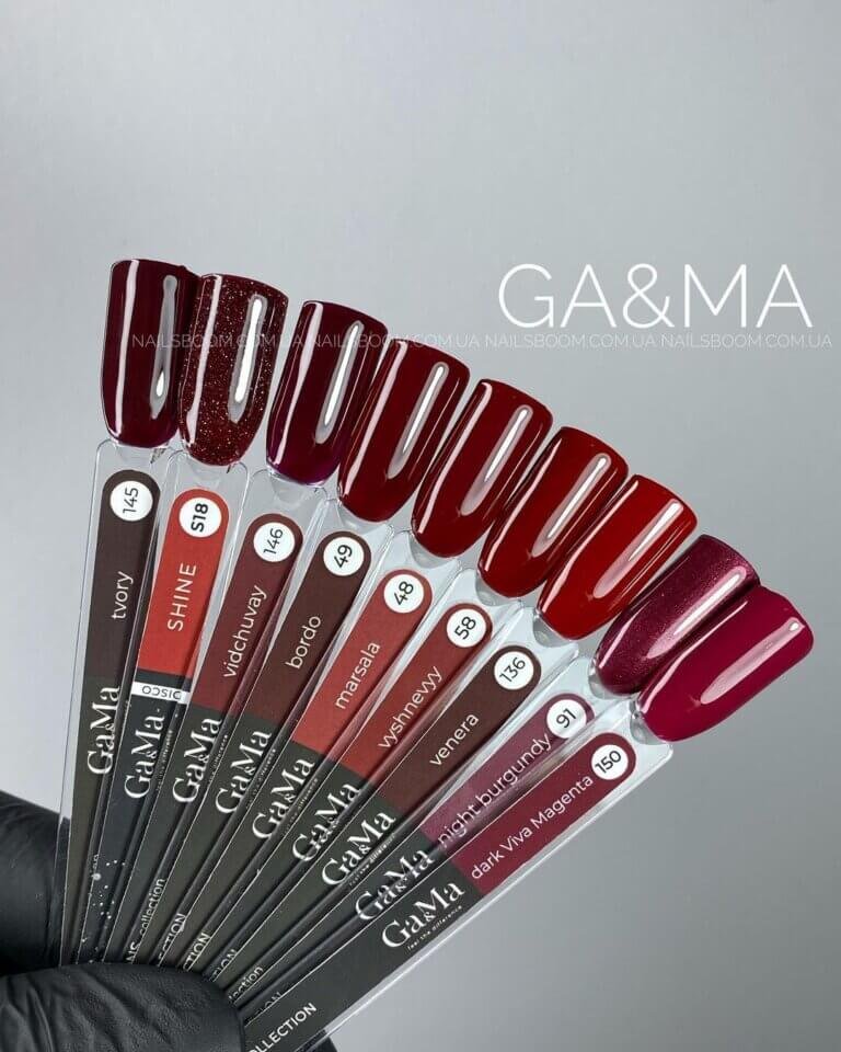 Гель-лак GA&MA Pantone collection 150 dark viva Magenta, 10 мл