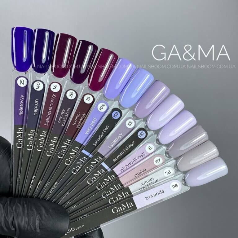 Гель-лак GA&MA Basic collection 026 темний баклажан, 10 мл