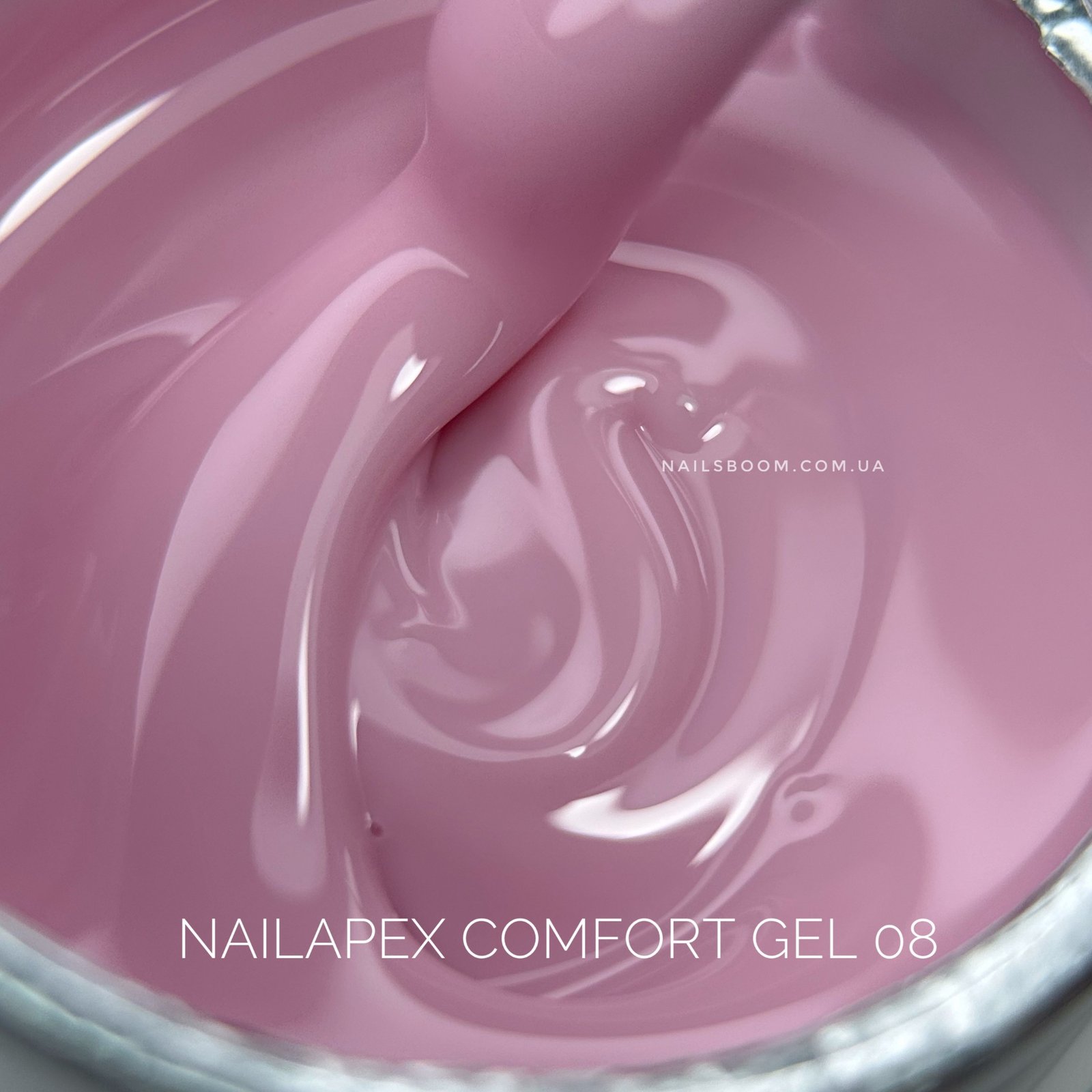 Гель NailApex Comfort Builder Gel №08 (холодно-рожевий), 30 мл