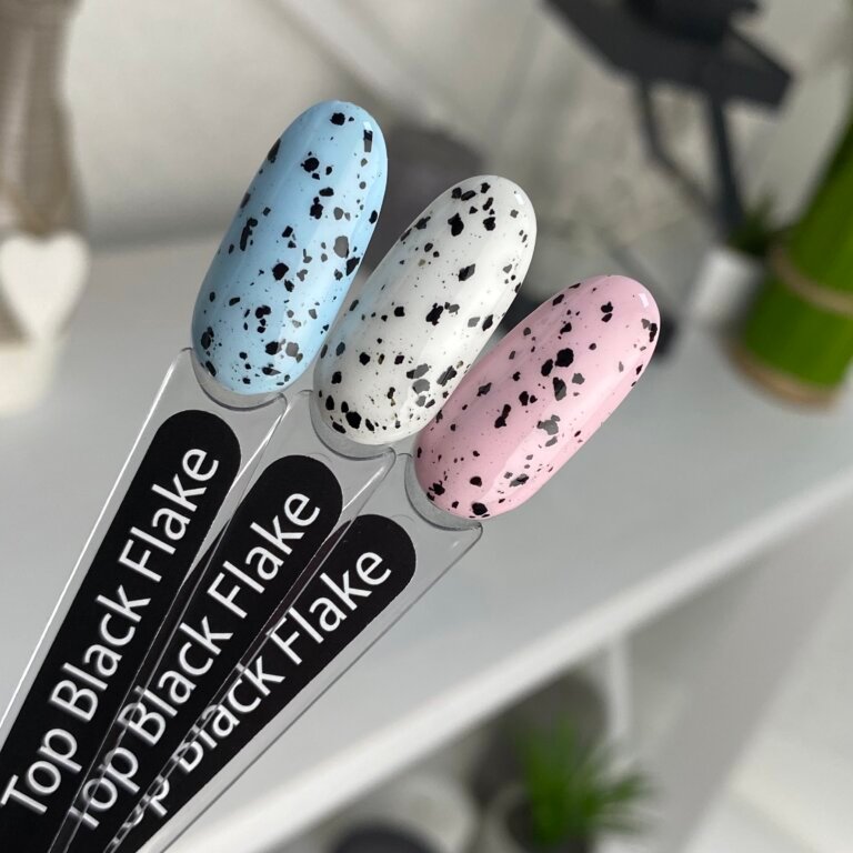 Топ ART No Wipe Top Black Flake (із чорними пластівцями), 10 мл