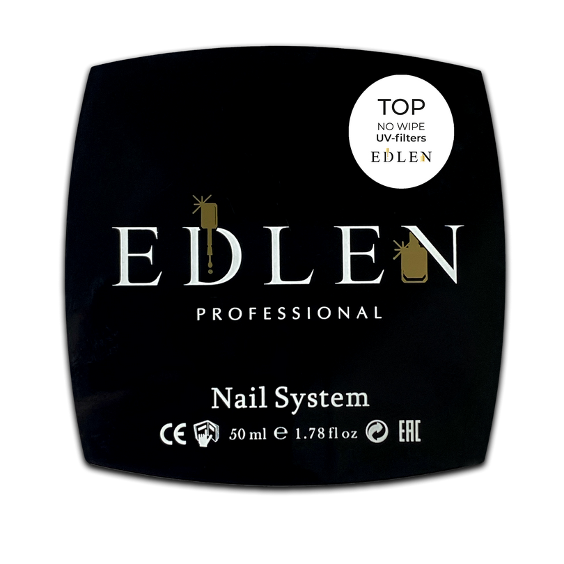 Топ без липкого шару EDLEN no wipe top UV-filter (з УФ фільтром), 50 мл
