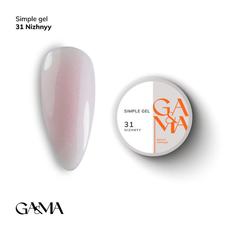 Камуфлюючий гель GA&MA Simple gel 031 ніжний, 15 мл