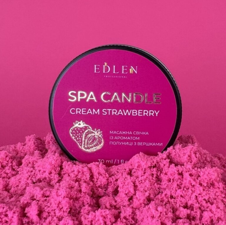 Масажна Spa-свічка EDLEN Cream Strawberry, 30 мл