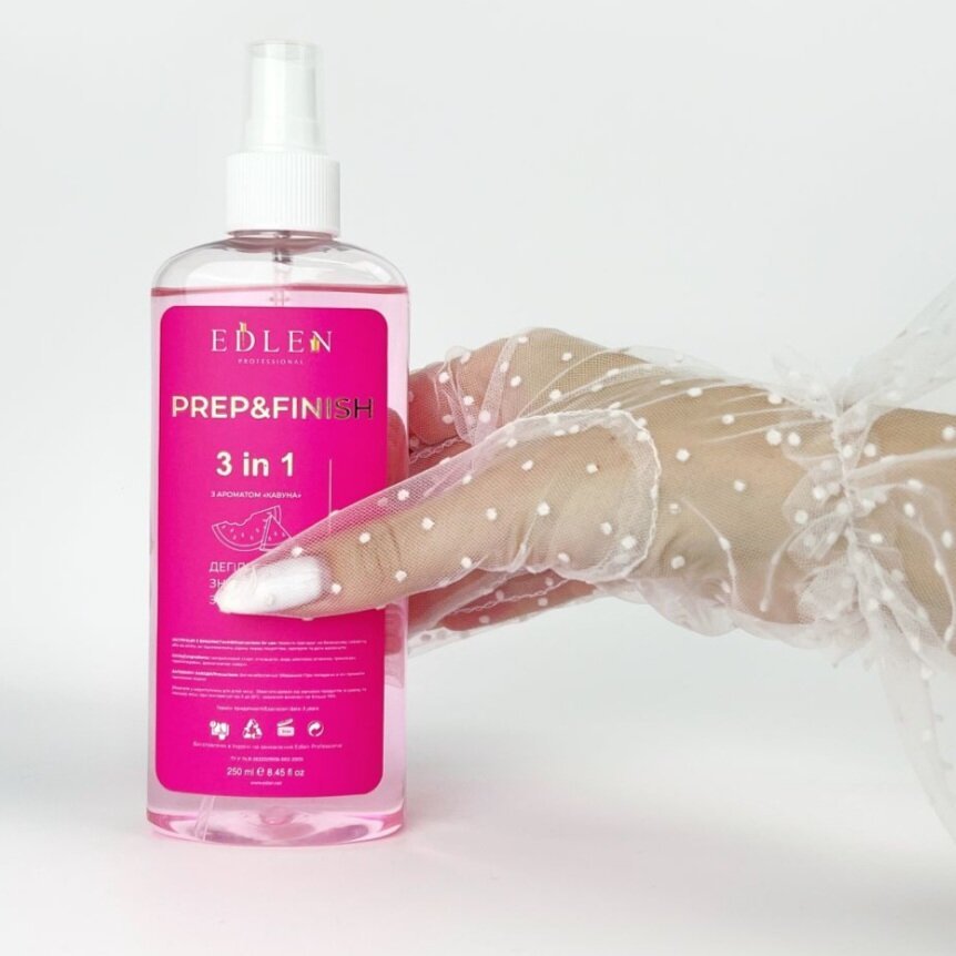 Знежирювач 3 в 1 EDLEN Prep&Finish Pink (Диня), 250 мл