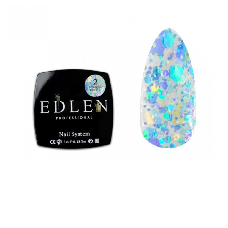 Гель-лак EDLEN Confetti Glitter №02, 5 мл