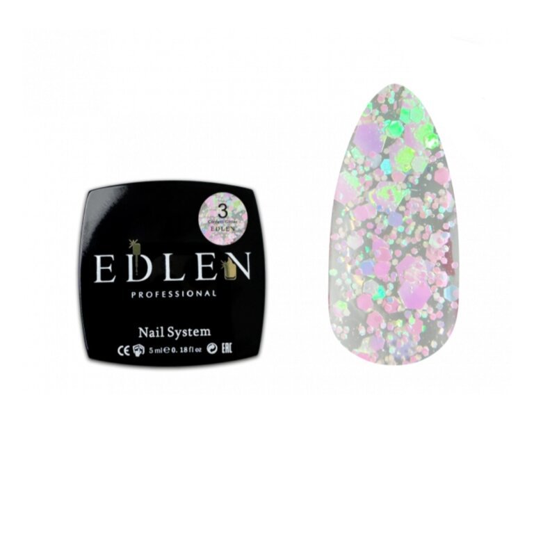 Гель-лак EDLEN Confetti Glitter №03, 5 мл