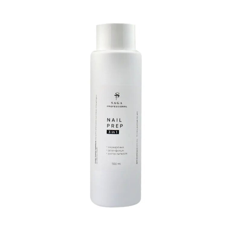 1000056631-01 Знежирювач Saga Nail Prep 3 in 1, 500 мл
