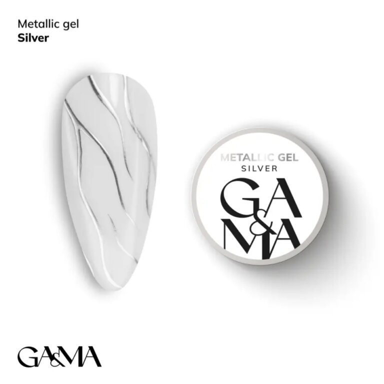 Гель-фарба рідкий метал GA&MA Mettalic gel Silver, 5 мл