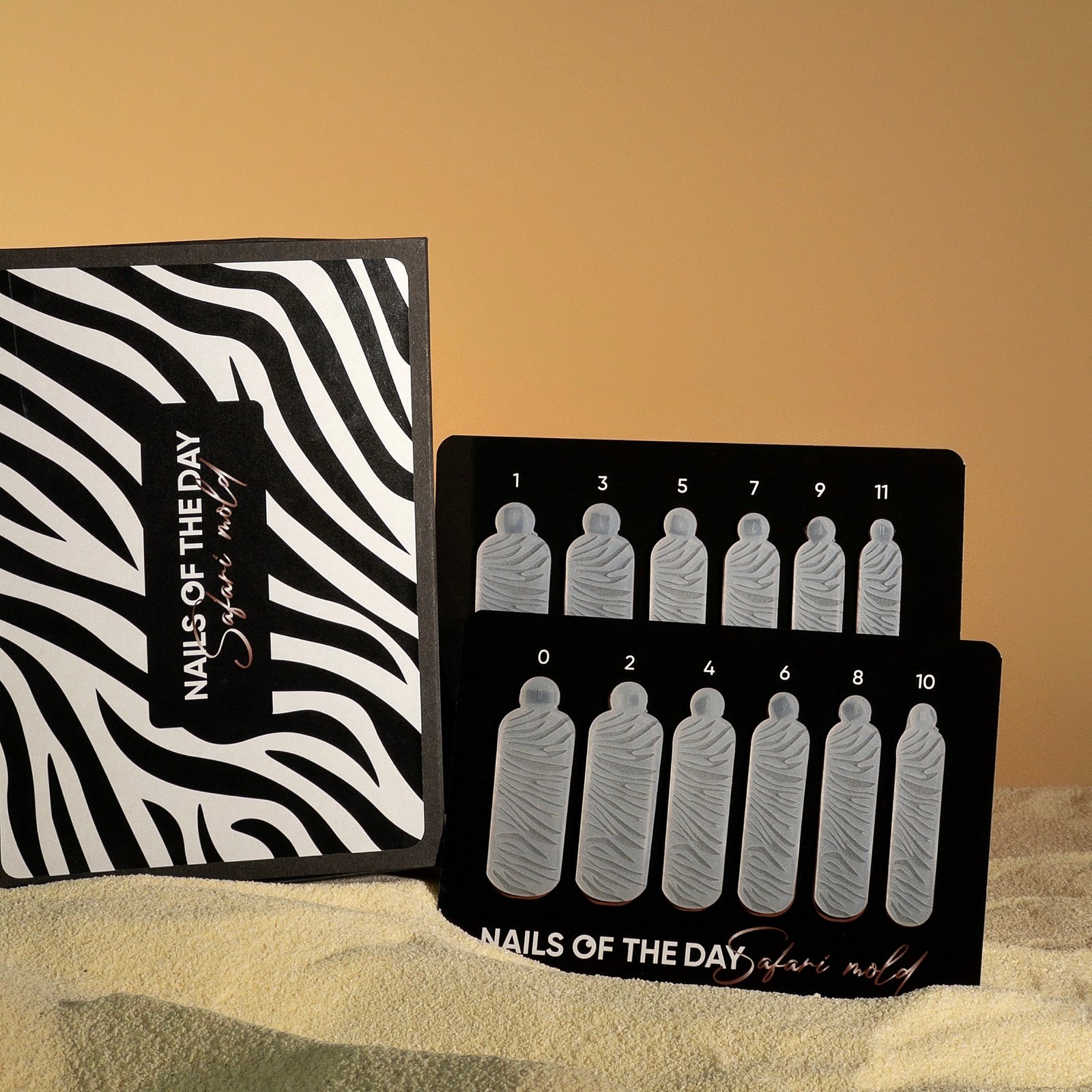 Силіконові молди для верхніх форм NAILS OF THE DAY Wild Safari Zebra(Type 14), 12 шт