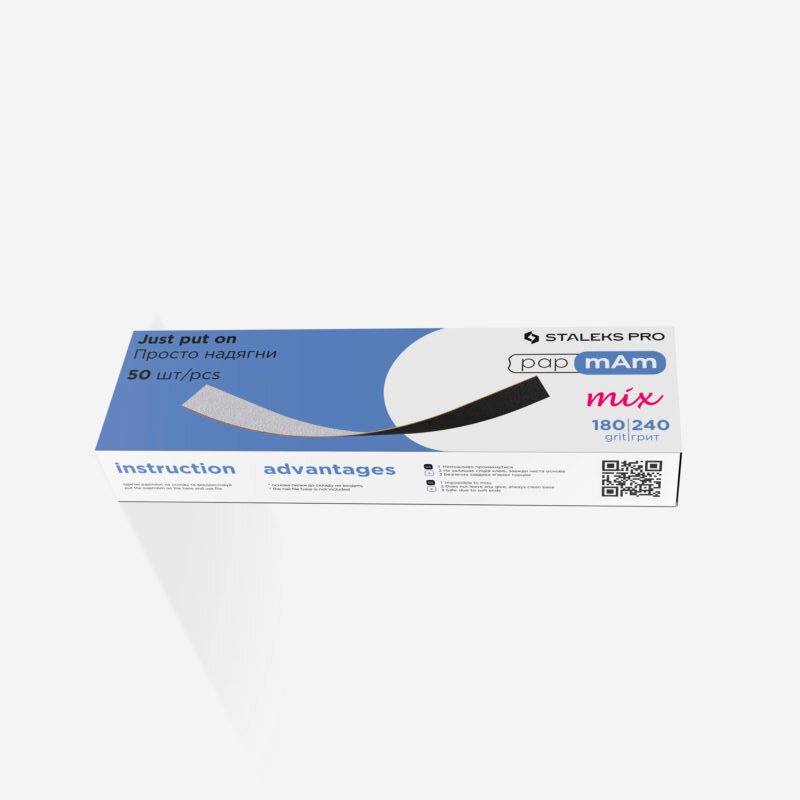 Набір двосторонніх змінних файлів PapMam MIX 180/240 грит STALEKS PRO EXPERT 50 ШТ DFCEMix-22-180/240