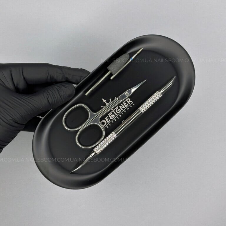 Лоток металевий овал ЧОРНИЙ для інструментів Designer, S (розмір - 18*8,5 см.)х