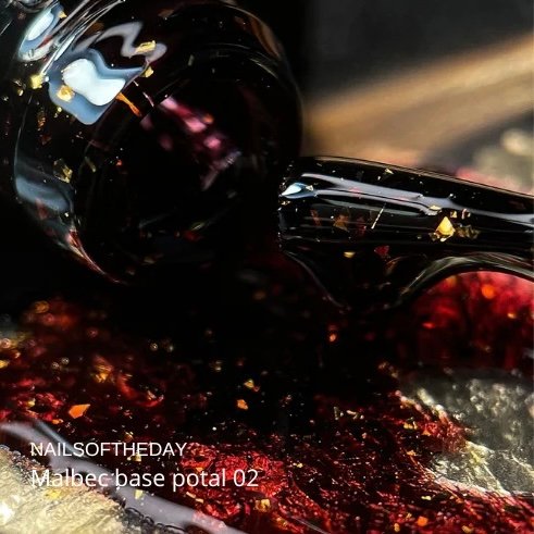 Вітражна база з поталлю NAILS OF THE DAY Malbec base potal 02, 10 мл