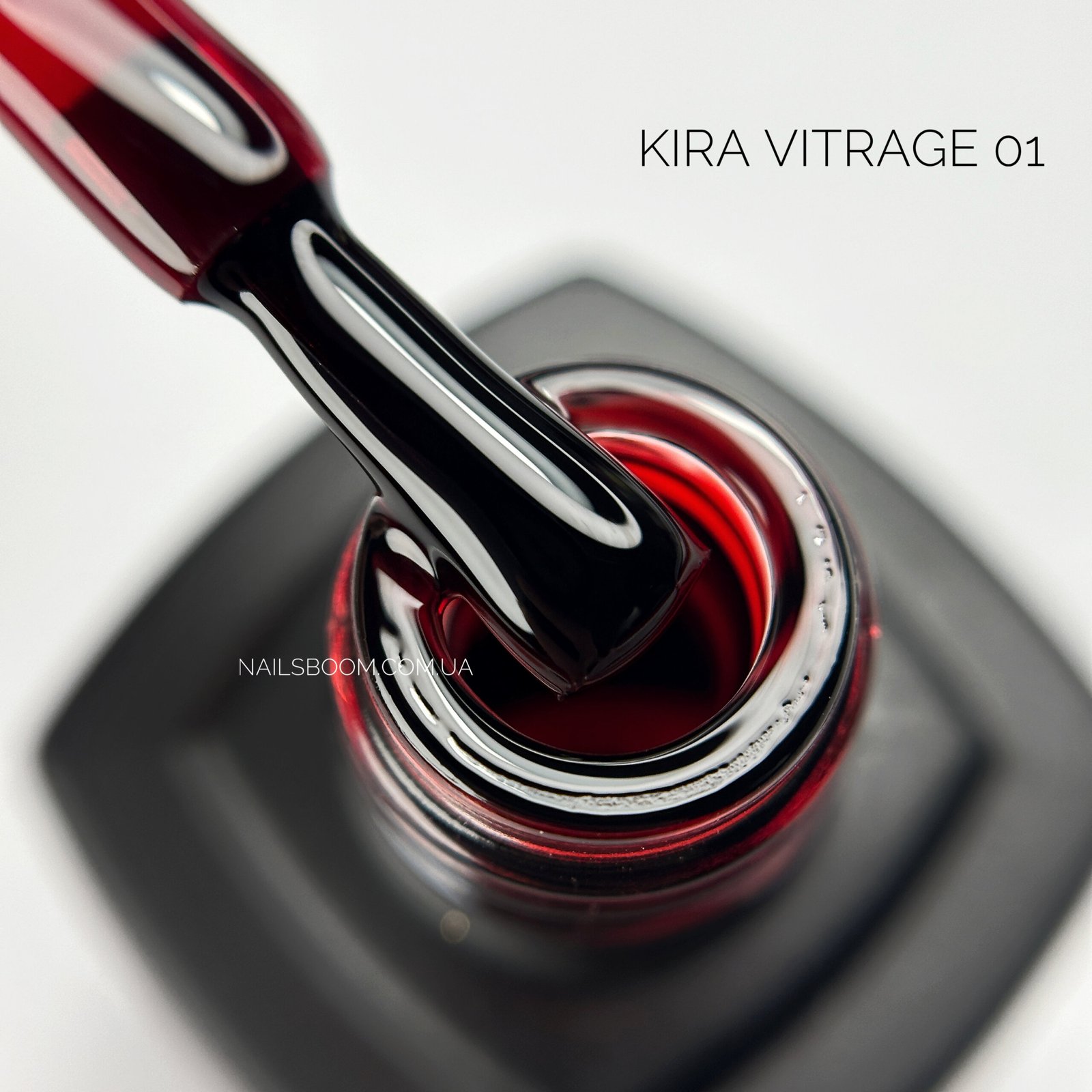 Гель-лак Kira Nails Vitrage №V01 (червоний, вітражний), 6 мл