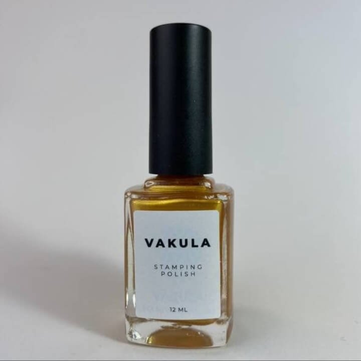 Лак для стемпінгу Vakula Nails 23 жовте золото з шимером, 12 мл