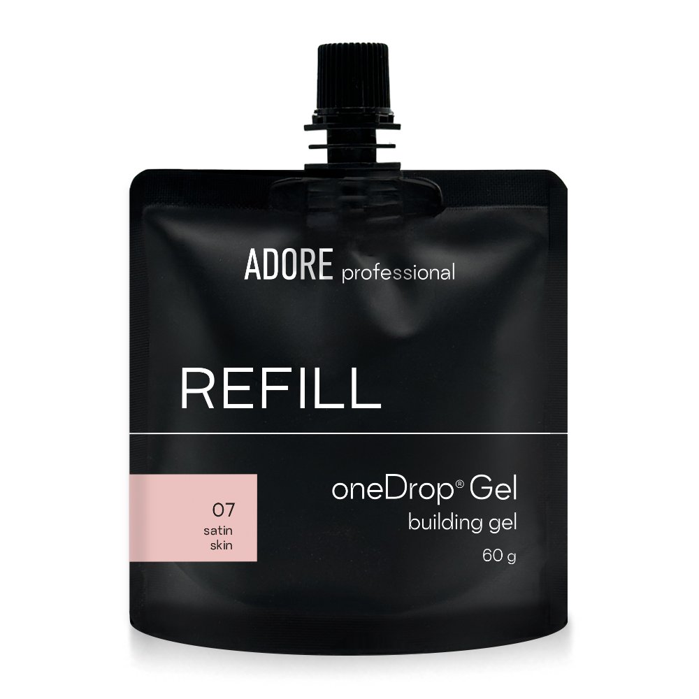 07 satin skin REFILL (1) Камуфлюючий гель ADORE PROFESSIONAL ONE DROP gel 07 - Satin Skin(наповнювач для помпи), 60 мл