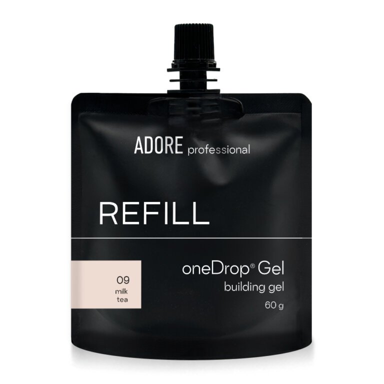 09 milk tea REFILL (1) Камуфлюючий гель ADORE PROFESSIONAL ONE DROP gel 09 - Milk Tea(наповнювач для помпи), 60 мл