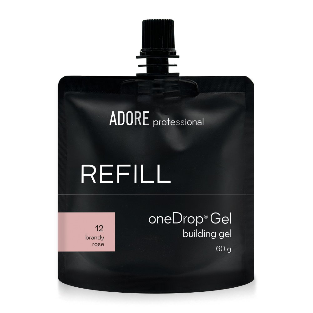 Камуфлюючий гель ADORE PROFESSIONAL ONE DROP gel 12 - Brandy Rose(наповнювач для помпи), 60 мл