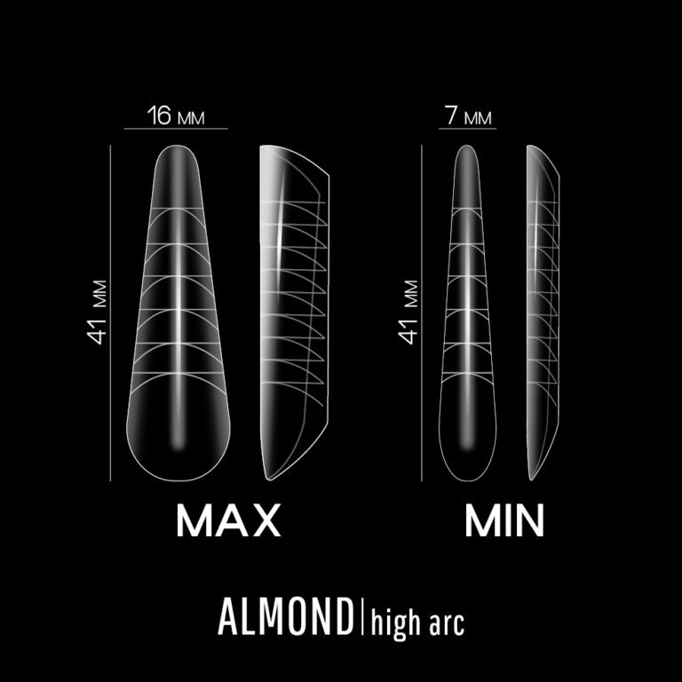 Верхні форми ADORE PROFESSIONAL PRO nail Forms Almond High arc, 120 шт