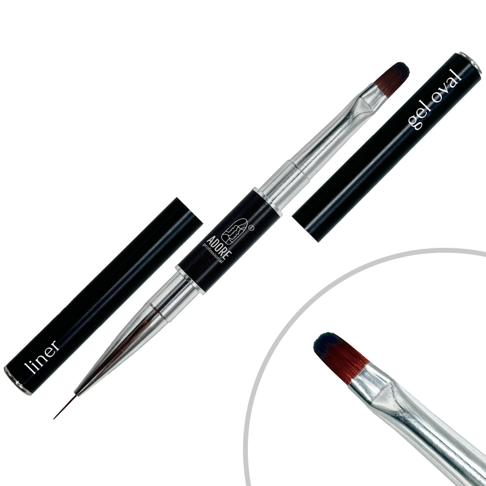 gel oval & liner _ gel oval Двосторонній пензлик ADORE PROFESSIONAL Gel Oval&Liner