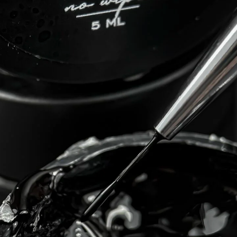 Гель-фарба чорна БЕЗ липкого шару NAILS OF THE DAY Black no wipe, 5 мл