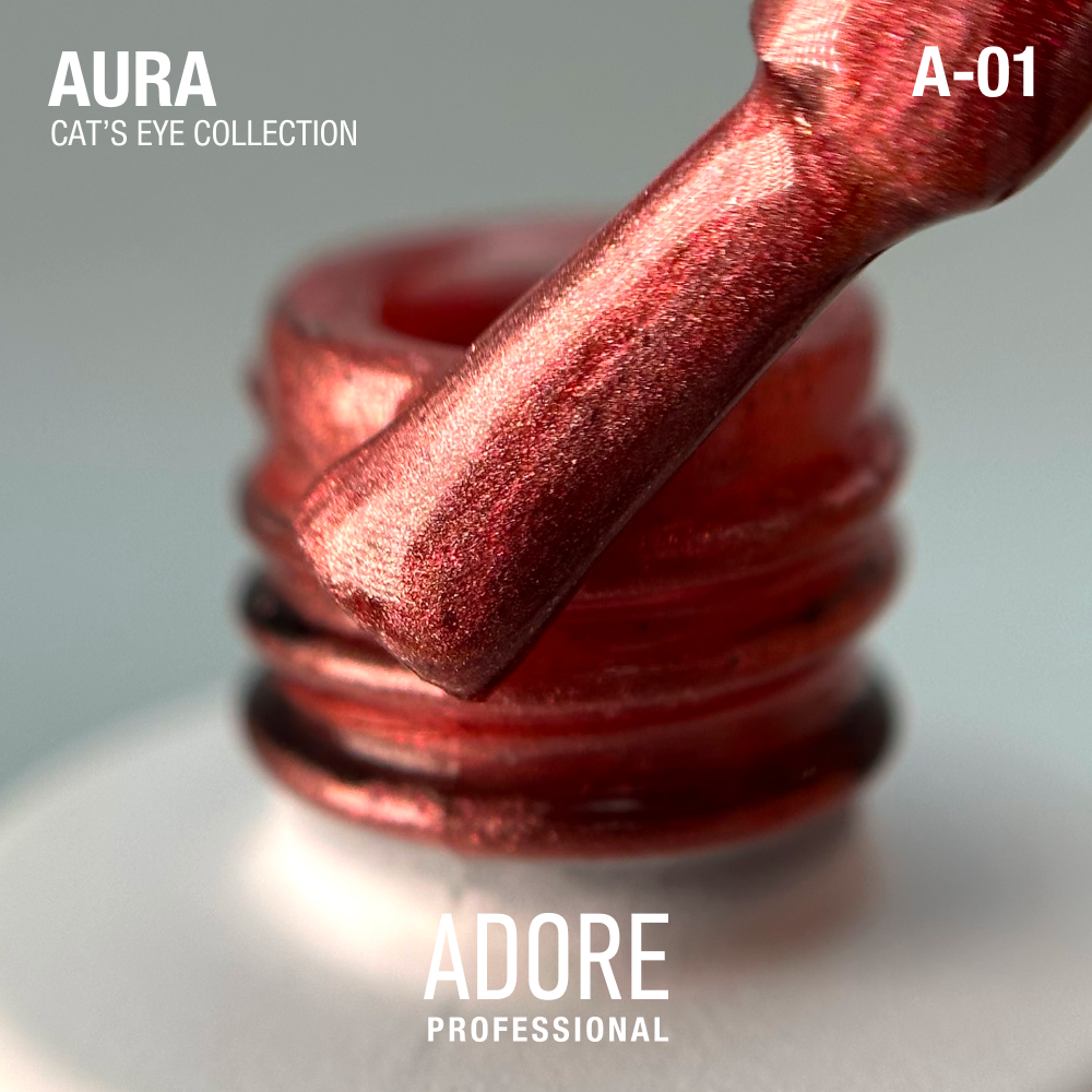 Світловідбиваючий гель-лак котяче око ADORE PROFESSIONAL Aura Cat A-01, 8 мл