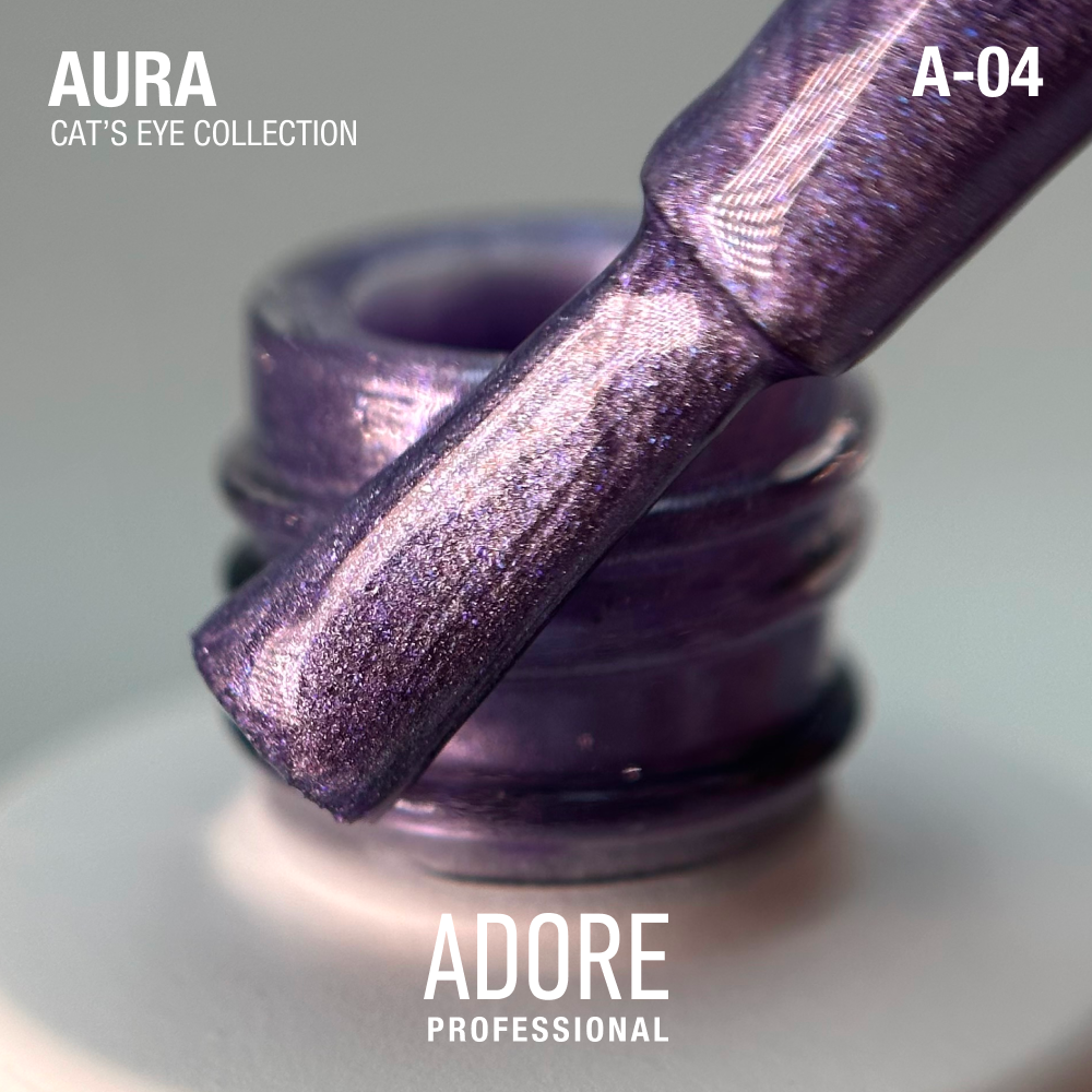 світловідбиваючий гель-лак котяче око ADORE PROFESSIONAL Aura Cat A-04, 8 мл