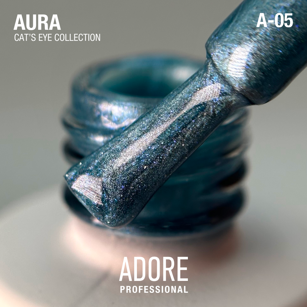 Світловідбиваючий гель-лак котяче око ADORE PROFESSIONAL Aura Cat A-05, 8 мл