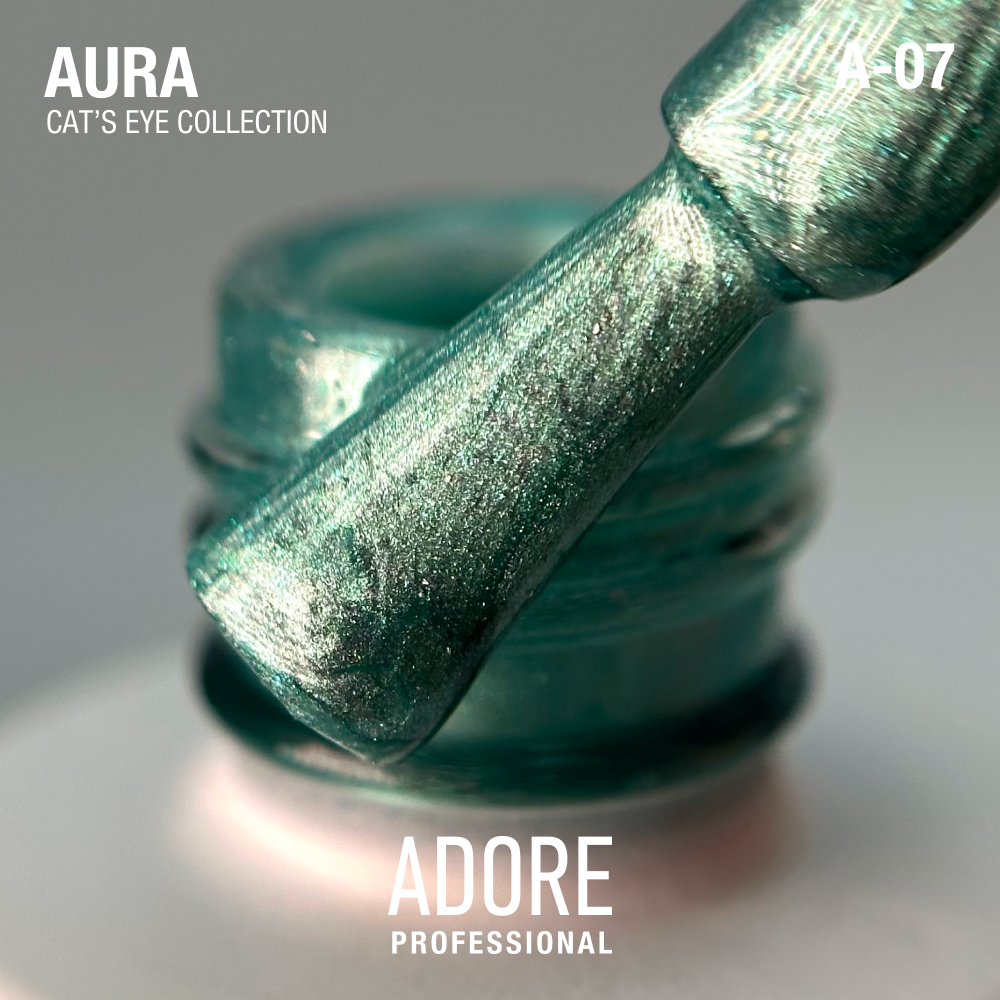 Світловідбиваючий гель-лак котяче око ADORE PROFESSIONAL Aura Cat A-07, 8 мл