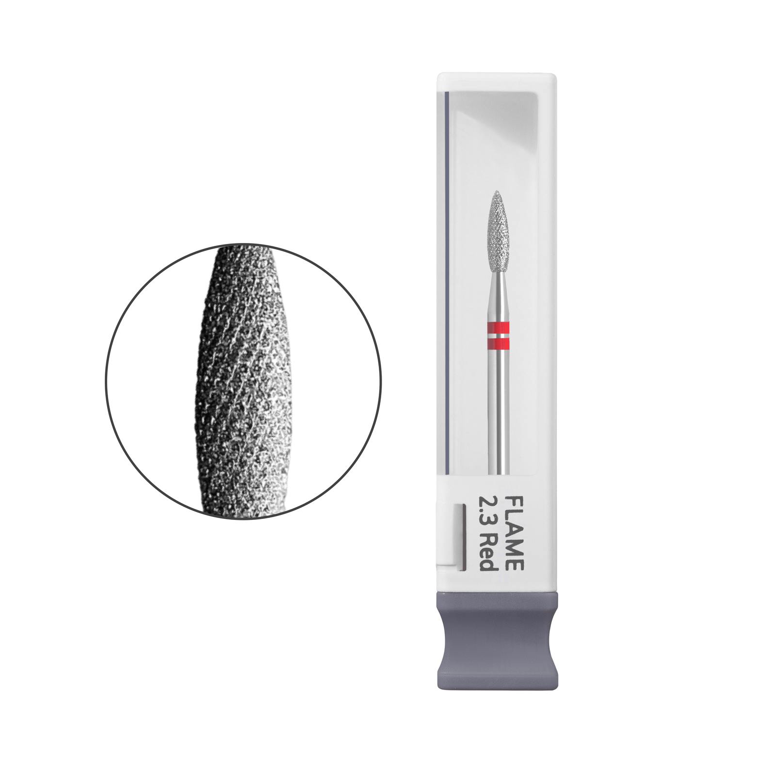 Фреза алмазна GEMELY Carbide PRO Flame, полум'я 023, червоний комірець
