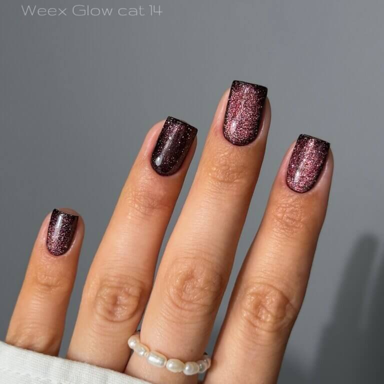 IMG_9594 Світловідбиваючий гель-лак котяче око WEEX Glow Cat 14, 11 мл