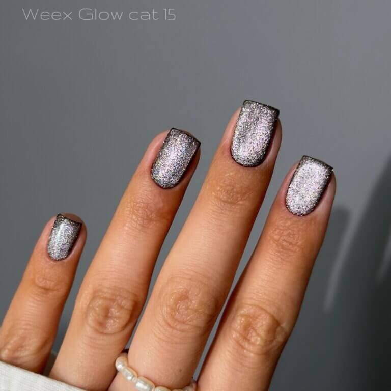 IMG_9595 Світловідбиваючий гель-лак котяче око WEEX Glow Cat 15, 11 мл