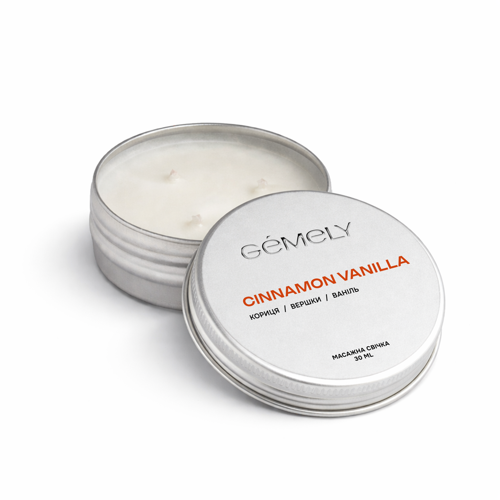 Масажна свічка GEMELY Cinnamon Vanilla, 30г
