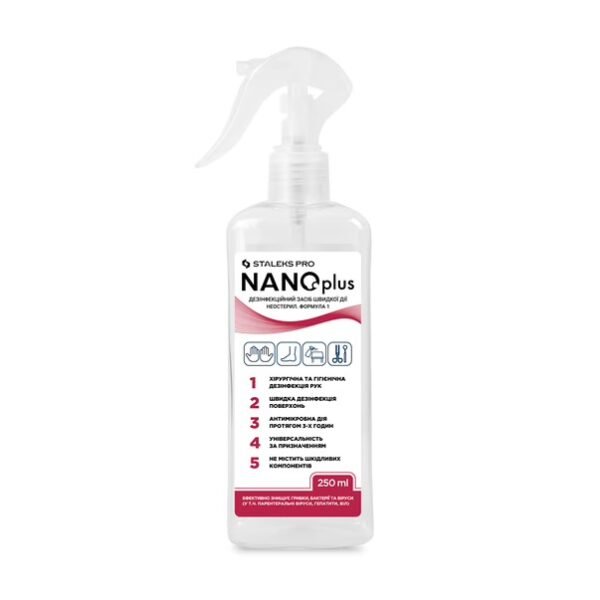 Універсальний засіб для швидкої дезінфекції NANOplus STALEKS PRO, 250 мл