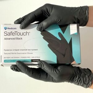 Рукавички нітрилові чорні Medicom 1187H-A (5.0 г), розмір XS, 100 шт